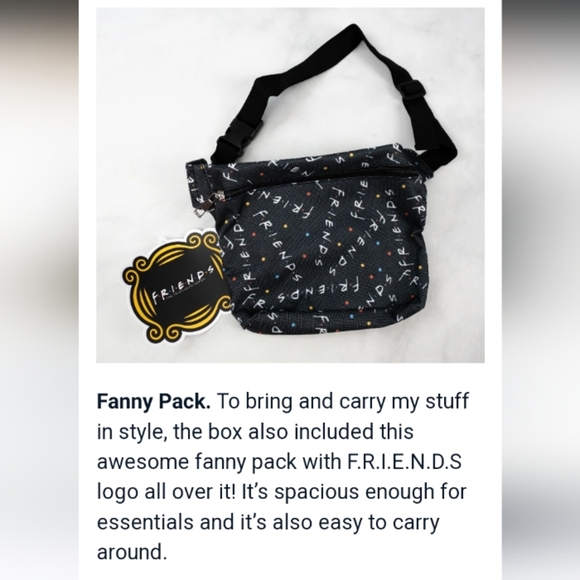 🆕 FRIENDS TV Series Black Logo Adjustable Zipper Fanny Pack Bum Bag NEW - Picture 9 of 9